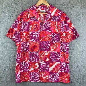 Vintage 60s-70s Penneys Hawaii Men L Hawaiian Shirt Floral  Aloha Tiki